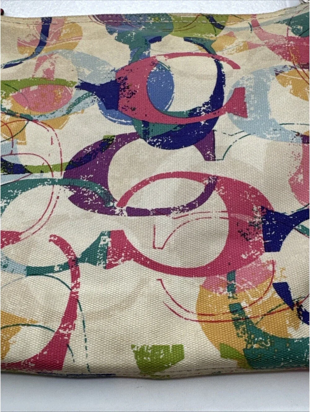Coach Poppy Stamped C Hippie Signature Bag Colorful Monogram Shoulder Bag *READ*